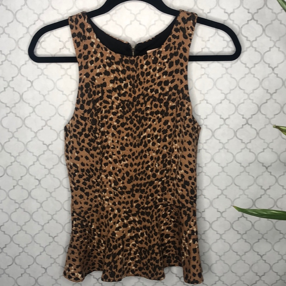 Mara Hoffman Leopard Peplum Top Size Small S
